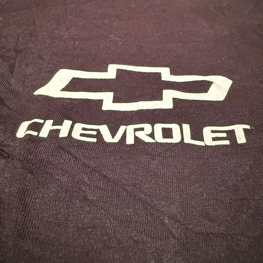 Chevy Mens TShirt L Large Black Chevrolet Car Tee Shirt Hanes Short Sleeve